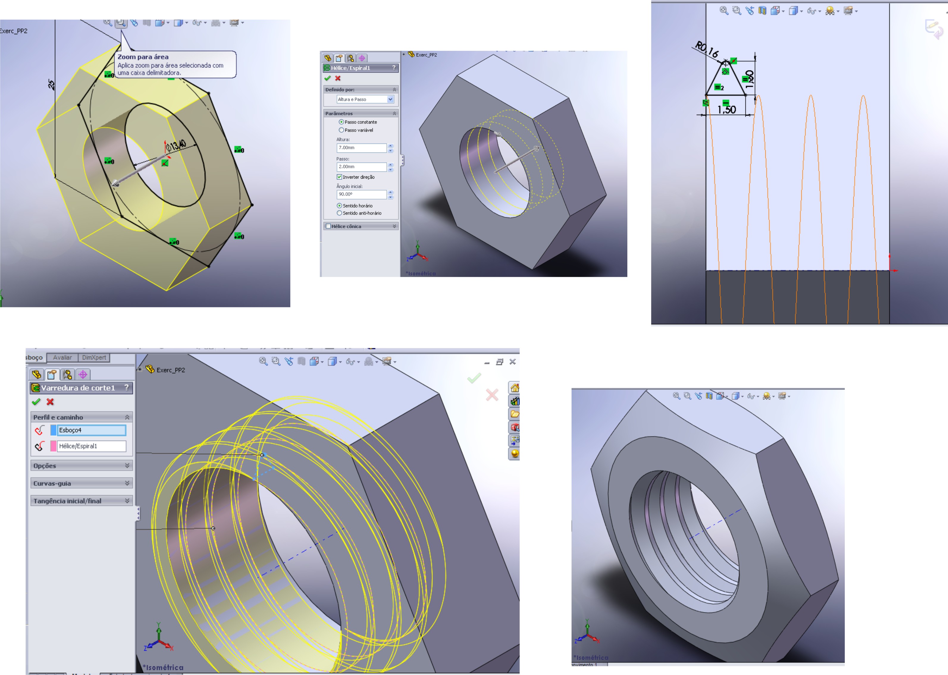 como fazer furo roscado - Render Respostas